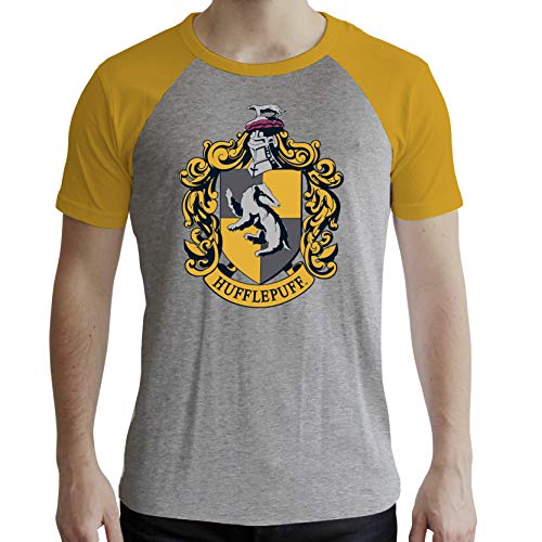 ABYstyle - Harry Potter - T-Shirt - Hufflepuff - Herren - Grau & Gelb - Premium (XXL)