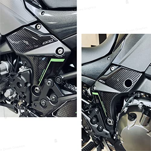 Aufkleber aus Harz, 3D, kompatibel mit Motorrad Kawasaki Versys 1000 2019 2022 (Para-Protektoren)