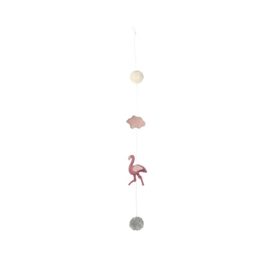 Nordic Coast Company Wandgirlande Jersey | Flamingo Rosa 100cm | Wanddekoration Kinderzimmer | Baby Wand Girlande | Geschenk zur Geburt | Wickelkommode Wandkette
