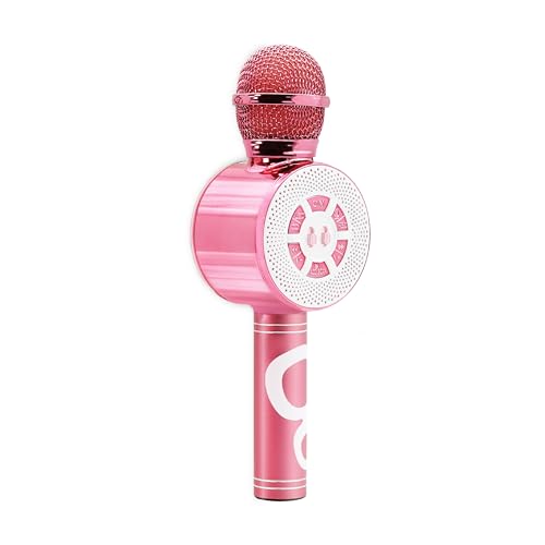 Metronic Kabelloses Karaoke-Mikrofon mit Stimm- und Lichteffekten, Rosa – 485118