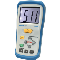 PeakTech 1-Kanal Digital-Thermometer -50°C ... +1300°C mit Typ-K Temperaturfühler, 2000 Counts, 1 Stück, P 5110