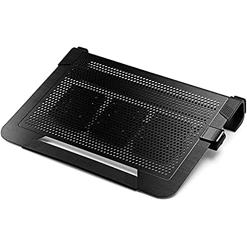 Cooler Master NotePal U3 PLUS Laptop-Kühler - 3 bewegliche 80mm Lüfter, Transportschutz, ergonomischer Aluminiumrahmen - Schwarz