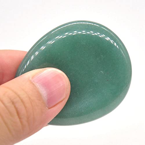 Handschmeichler, Daumenmassage, natürliche Edelsteinkristalle, Wicca-Werkzeug, Reiki, spirituell ZEGRDNZI (Color : Green Aventurine, Size : 48 * 40 * 9 mm)