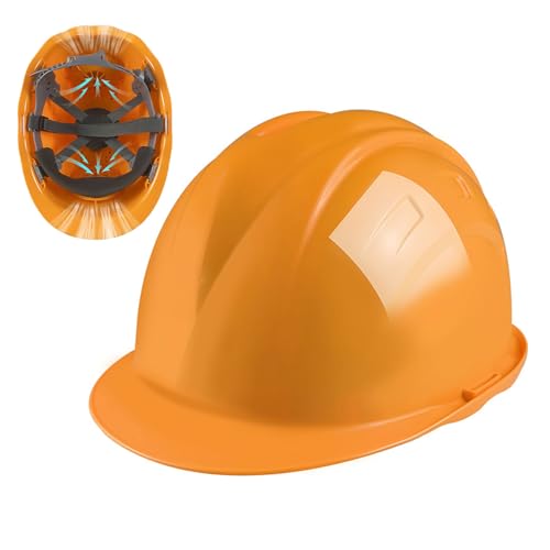 Unisex-Bauschutzhelm mit 2 Lüftern, USB-Aufladung, Leichter, wasserdichter Arbeitsschutzhelm für BAU und Heimwerker,Gelb,10000mA