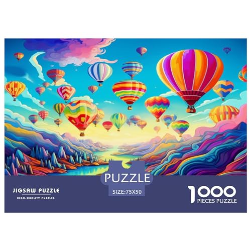 Cool and Colorful Hot Air Balloons 1000 Teile Puzzle Für Erwachsene Family Challenging Games Educational Game Geburtstag Moderne Wohnkultur Stress Relief Toy 1000pcs (75x50cm)