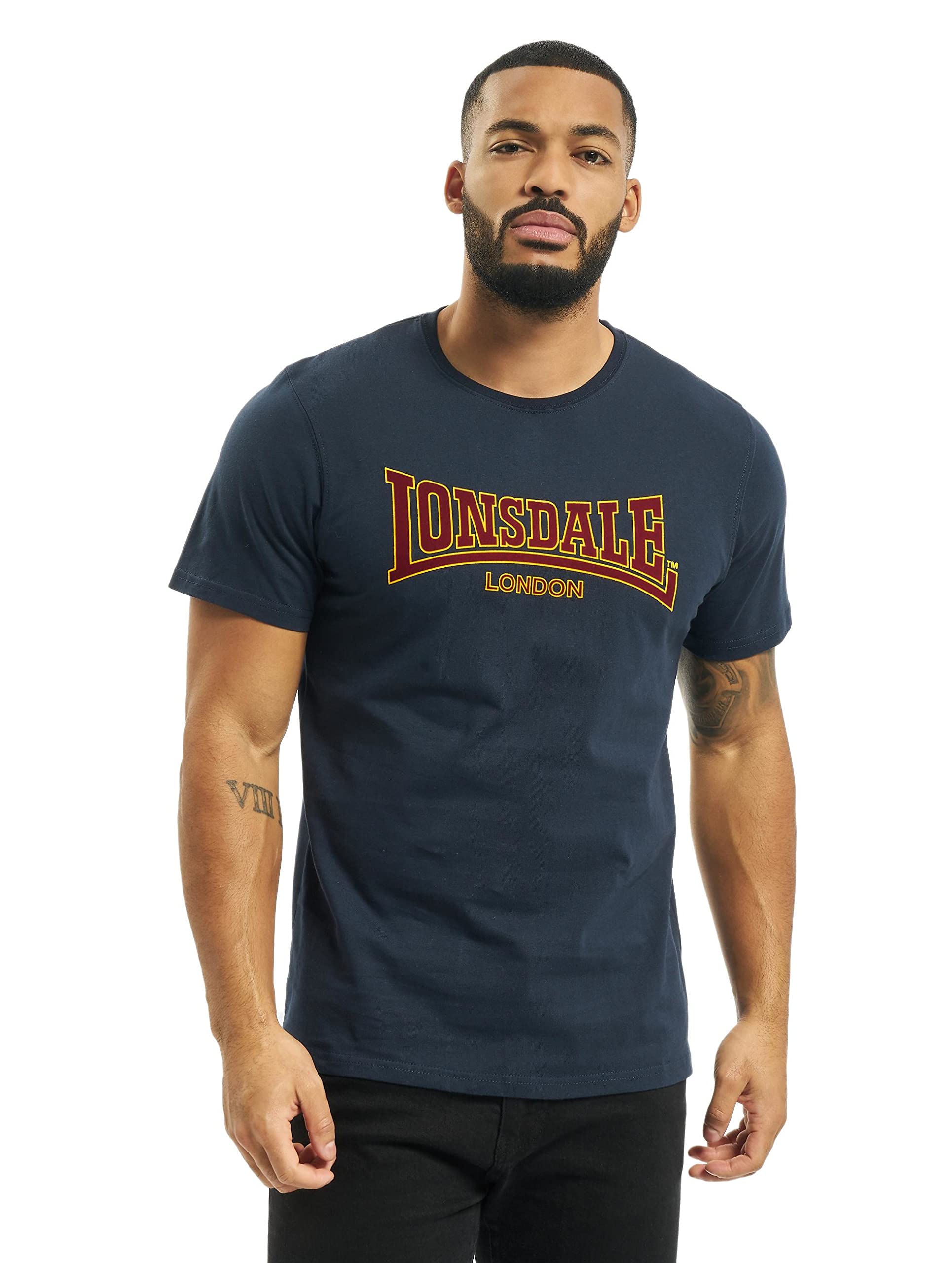 Lonsdale Herren Langarmshirt T-Shirt Classic Slimfit, Königsblau, XL