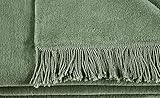 HOMESTORY Kuscheldecke Moos-Grün XXL 150 x 200 cm Baumwollmischung weiche & warme Kuschel-Decke für Couch & Sofa, waschbar, Öko-Tex Standard 100, 1,4kg, 400g/m²