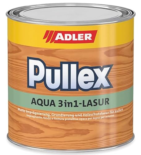ADLER Pullex Aqua 3in1 - Nuss 750 ml - Matte Holzschutzlasur auf Wasserbasis für den Außenbereich