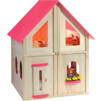 Howa klappbares Puppenhaus, incl. Möbel und Puppen 7013