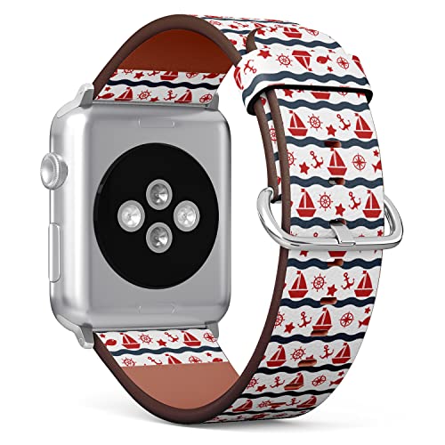 IKIKI-TECH Kompatibel mit Apple Watch-Armband, 38 mm, 40 mm, 41 mm (maritimes Stimmungsmuster), veganes Ersatzarmband für iWatch Series 8, 7, 6, 5, 4, 3, 2, 1 Ultra SE