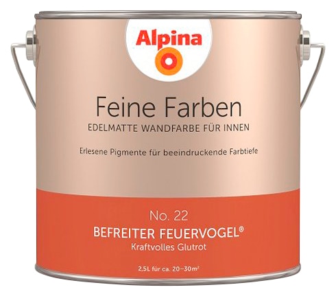 Alpina Wand- und Deckenfarbe "Feine Farben No. 22 Befreiter Feuervogel"