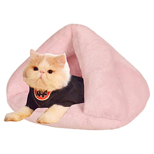 Hundehöhle Bett | Weiches und warmes Hundebett aus dickem Fleece | Haustierhöhle Katzennest Warm Halbgeschlossen Dreieck für kleine mittelgroße Welpen Virtcooy