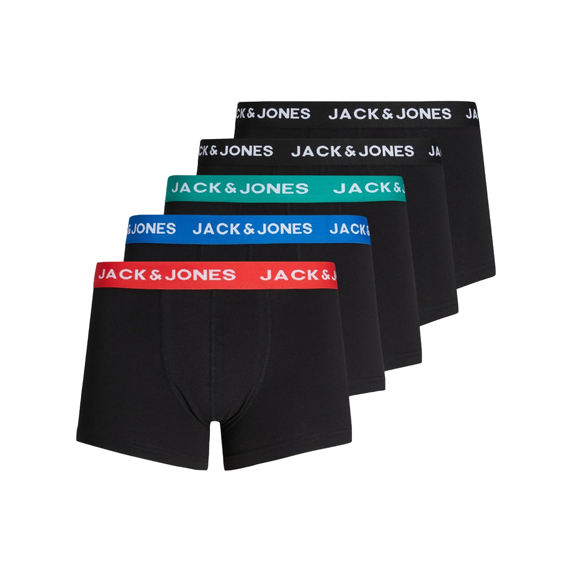 JACK & JONES Herren JACHUEY Trunks 5 Pack, Electric Blue Lemonade/Black &, M