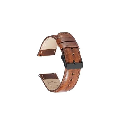 NALoRa Echtes Leder-Uhrenarmband, 20 mm, 22 mm, Schnellverschluss, braunes Armband, echtes Leder-Uhrenarmbänder (Color : Light Brown-Black, Size : 22mm)
