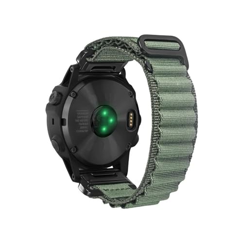 Uhrenarmband passend for Garmin Quickfit 20 22 26 mm Armband kompatibel mit Fenix/Tactix/Forerunner/Vivoactive/Approach/MARQ/Enduro (Color : GRN, Size : 26mm)