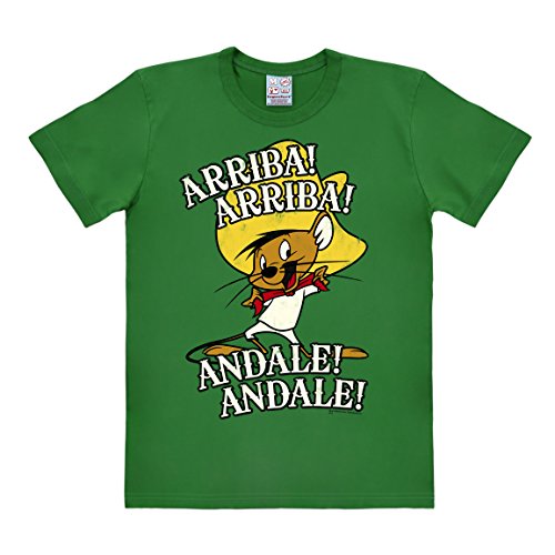 Logoshirt Cartoon - Looney Tunes - Maus - Speedy Gonzales - Arriba Andale - Easyfit - T-Shirt - grün - Lizenziertes Originaldesign, Größe 4XL