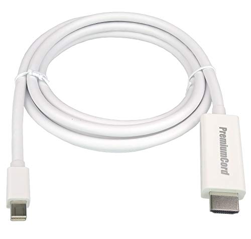 PremiumCord Adapterkabel Mini DisplayPort auf HDMI M/M 5 m, mini DP, Kompatibel mit Video FULL HD 1080p, Dolby True HD, weiß