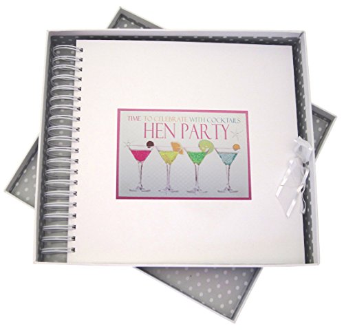 WHITE COTTON CARDS Hen Party Memory Book, Neon Cocktails, HC10, Board, weiß, 27 x 30 x 4 cm