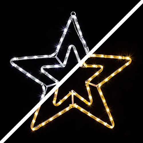 LED Stern 55cm 72 LEDs leuchtet wahlweise warmweiß oder weiß 8 schaltbare Programme Weihnachtsbeleuchtung für Innen und Außen Weihnachtsdekoration Lichterschlauchfigur