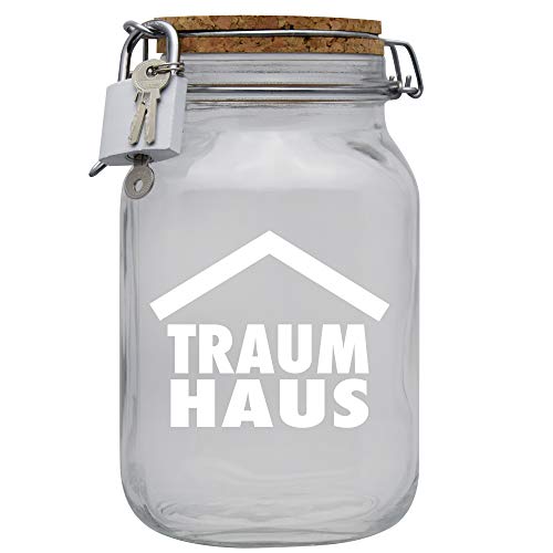 Spardose Traumhaus Geld Geschenk Idee Transparent XL