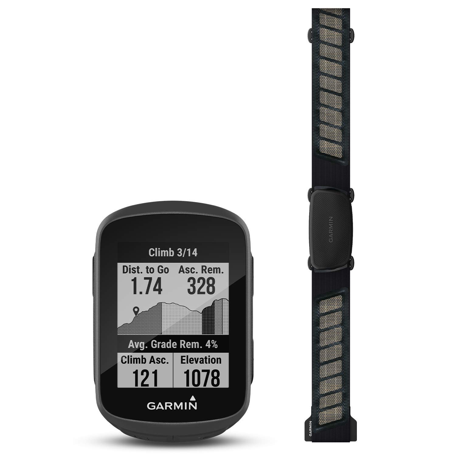 Garmin Edge 130 Plus Bundle mit HRM Dual Brustgurt – kompakter, 33 g leichter GPS-Radcomputer mit 1,8“ Display, präziser Datenaufzeichnung, Trainingsplänen, Navigation, MTB-Werten, bis zu 12 h Akku