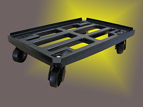 Transportroller für Boxen 600x400 mm schwarzem PP Rahmen 4x Kunststoff-Lenkrolle ø 100mm (schwarz) schwarze PP Räder