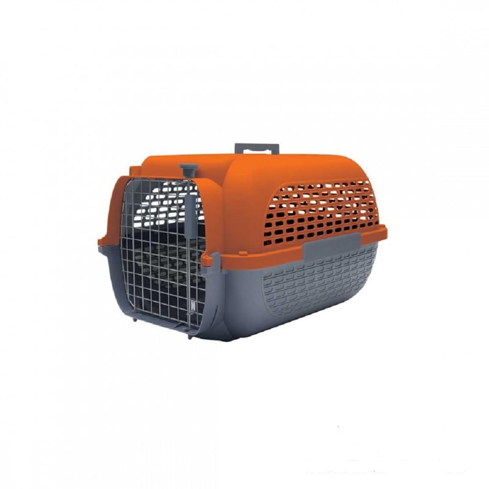 dogit Catit Voyaguer Transportbox für Haustiere, Größe S, 48 x 32 x 28 cm, Grau/Orange