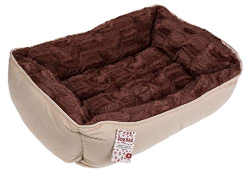 vom Pullach Hof Hundebett Hundekissen Hundekörbchen Katzenbett Katzenkissen 3 Verschiedene Größen Haustierbett Hund Katze Bett Körbchen Kissen (53x43x15)