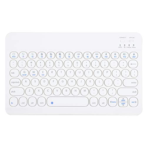 Goshyda Bluetooth-Tastatur, drahtlose, ultradünne, tragbare Retro-Punk-Bluetooth-Tastatur für Windows für OS X für Android für IOS für Mac(Weiß)
