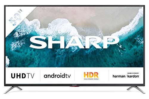 SHARP Android TV 50BL6EA, 101 cm (50 Zoll) Fernseher, 4K Ultra HD LED, Google Assistant, Amazon Video, Harman/Kardon Soundsystem, HDR10, HLG, Bluetooth