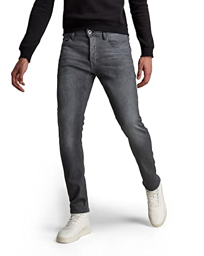 G-STAR RAW Herren 3301 Slim Fit Jeans, Grau (Dk Aged Cobler 7863-3143), 33W/34L