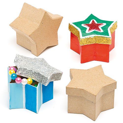 Baker Ross Pappmaché Schachteln Stern für Kinder zum Bemalen und Verzieren (10 Stück)