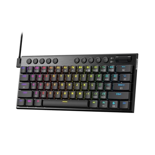 Redragon K632 60% kabelgebundene mechanische RGB-Tastatur, ultradünne Low-Profile-Gaming-Tastatur mit dedizierter Mediensteuerung und linearem roten Schalter