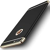 iPhone 6 Plus Case, iPhone 6S Plus Cases, Ultra dünn und Slim Stosssicher kratzfest Schutz für die Apple iPhone 6 Plus (14 cm) und iPhone 6S Plus (14 cm), schwarz / gold