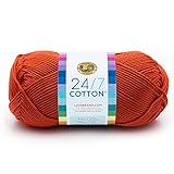 Lion Brand Yarn Company, 100 Percent Cotton,Tangerine,15.24x6.35x6.35 cm