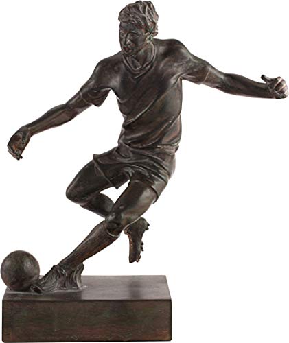 PALLART Sportlicher 7410 Trophäe mit Design D Figur Kunstharz Fußball 32 cm, Bronze, Einheitsgröße
