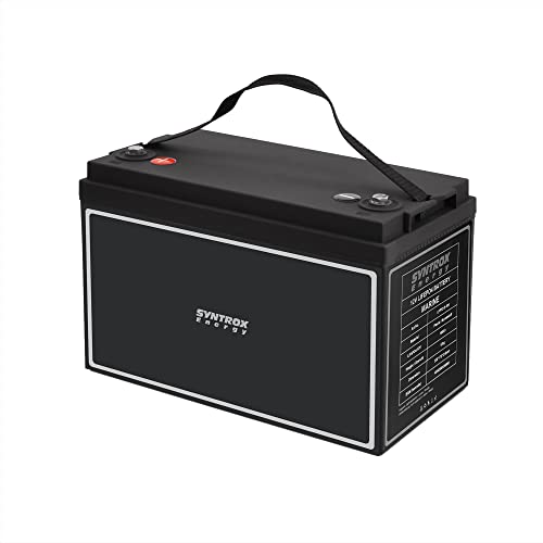 Syntrox Energy Lithium LiFePO4 Batterie Akku Advantage 12,8V BMS mit Bluetooth 40Ah bis 200Ah, 4000-15000 Zyklen, 1280Wh Ausgangsleistung (100Ah)