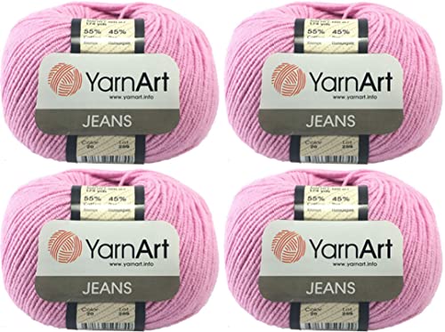 4 Knäuel YarnArt Jeans 55% Baumwolle 45% Acryl Garn Mischung Garn Häkeln Handstricken Kunst Lot von 4skn 200 g 690 Yds (200 g)