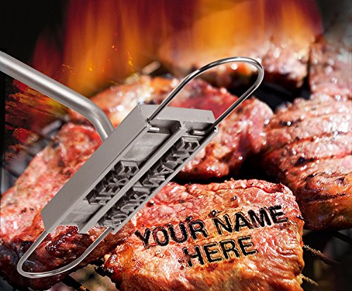 BUVTEC Barbuzzo BBQ Grill Brandeisen Brandmarken mit wechselbaren Buchstaben ideales Geschenk zum Grillbuch für Männer