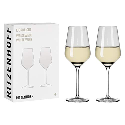 RITZENHOFF 3641002 Fjordlicht #2 Weißweinglas-Set, Glas, 380 milliliters