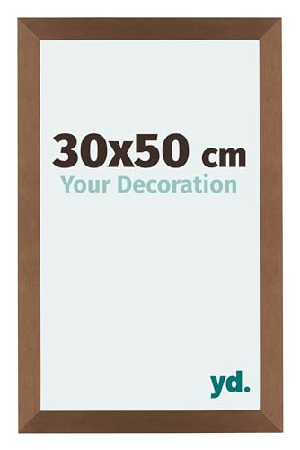 yd. Your Decoration - 30x50 cm - Bilderrahmen von MDF mit Acrylglas - Antireflex - Ausgezeichneter Qualität - Kupfer Dekor - Fotorahmen - Mura,