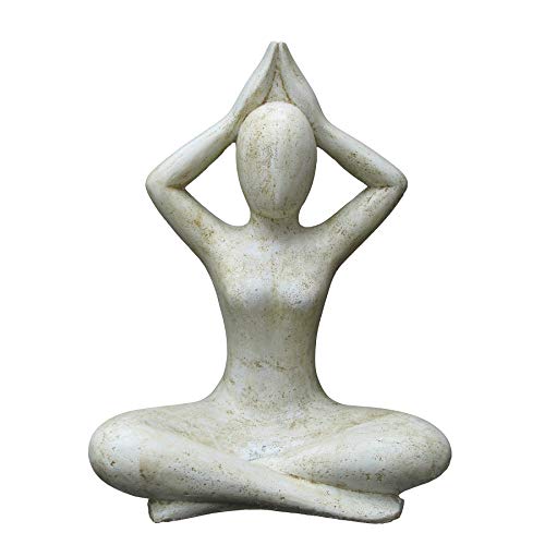 STONE art & more Yoga Figur, in Shukasana Sitzposition, 80 cm, Steinfigur, Steinguss, frostfest