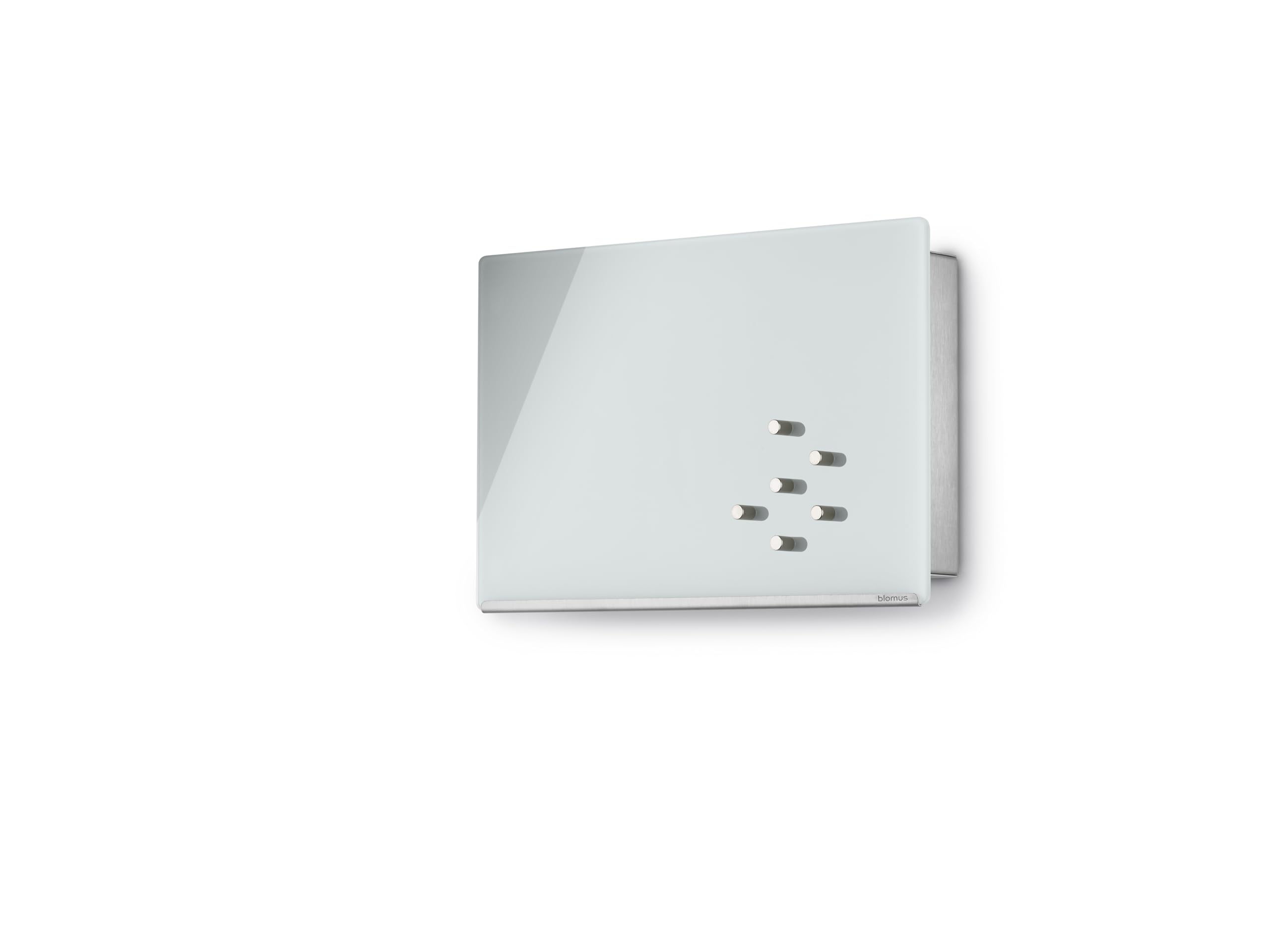 Blomus -VELIO-Schlüsselkasten/Glasmagnettafel in zeitlosem Weiß, hochwertige Verarbeitung, 7 Schlüsselhaken, magnetischer Verschluss, moderne Schlüsselbox (B / H / T: 30 x 20 x 5 cm, Weiß, 65363)
