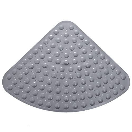 QLIGHA WC Fächerförmiger Saugnapf PVC-Bodenmatte Anti-Rutsch-Matte für Dusche Hotel Dreiecksmatte Badematte für Abfluss Küche Badzubehör
