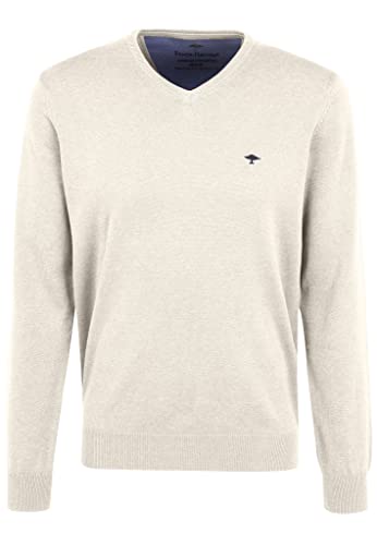 FYNCH-HATTON Pullover 1213211 - Weicher Baumwoll-Pullover mit V-Ausschnitt Offwhite XL