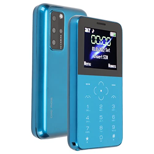 S10P Mini-Karten-Handy, Ultradünnes Mini-Handy, Kleines Tragbares Backup-Tastatur-Handy für, Studenten (Blau)