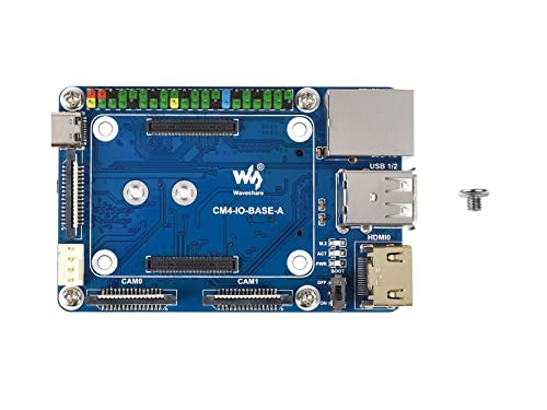 Waveshare Mini Base Board (A) Designed for Raspberry Pi Compute Module 4 Suitable for Evaluating The Raspberry Pi CM4 Or Being Integrated Into End Products