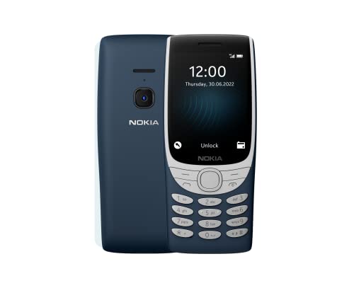 Nokia 8210 Feature Phone mit 4G Modul, großes Display, MP3 Player, FM Radio und Retro Snake Spiel - Blau
