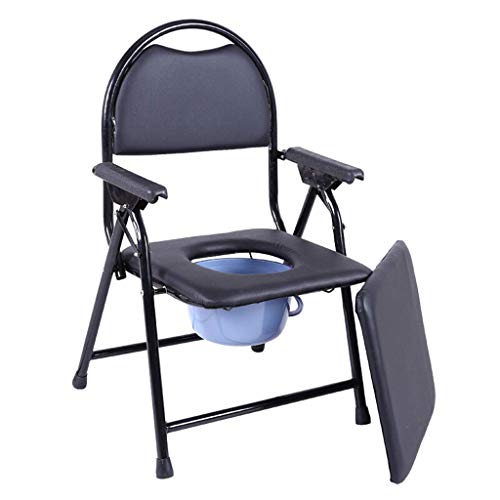 Medizinischer klappbarer Nachttisch-Toilettensitz mit Toiletteneimer und Spritzschutz, tragbare Toilette, erhöhter Toilettensitz, Toilettenstuhl für ältere Menschen