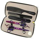 Pflegescheren-Set, Haarschere für die linke Hand, 15,2 cm, Lila, Effilierschere, professionelles Friseur-Scheren-Set, Werkzeuge für den Koffer (Set)